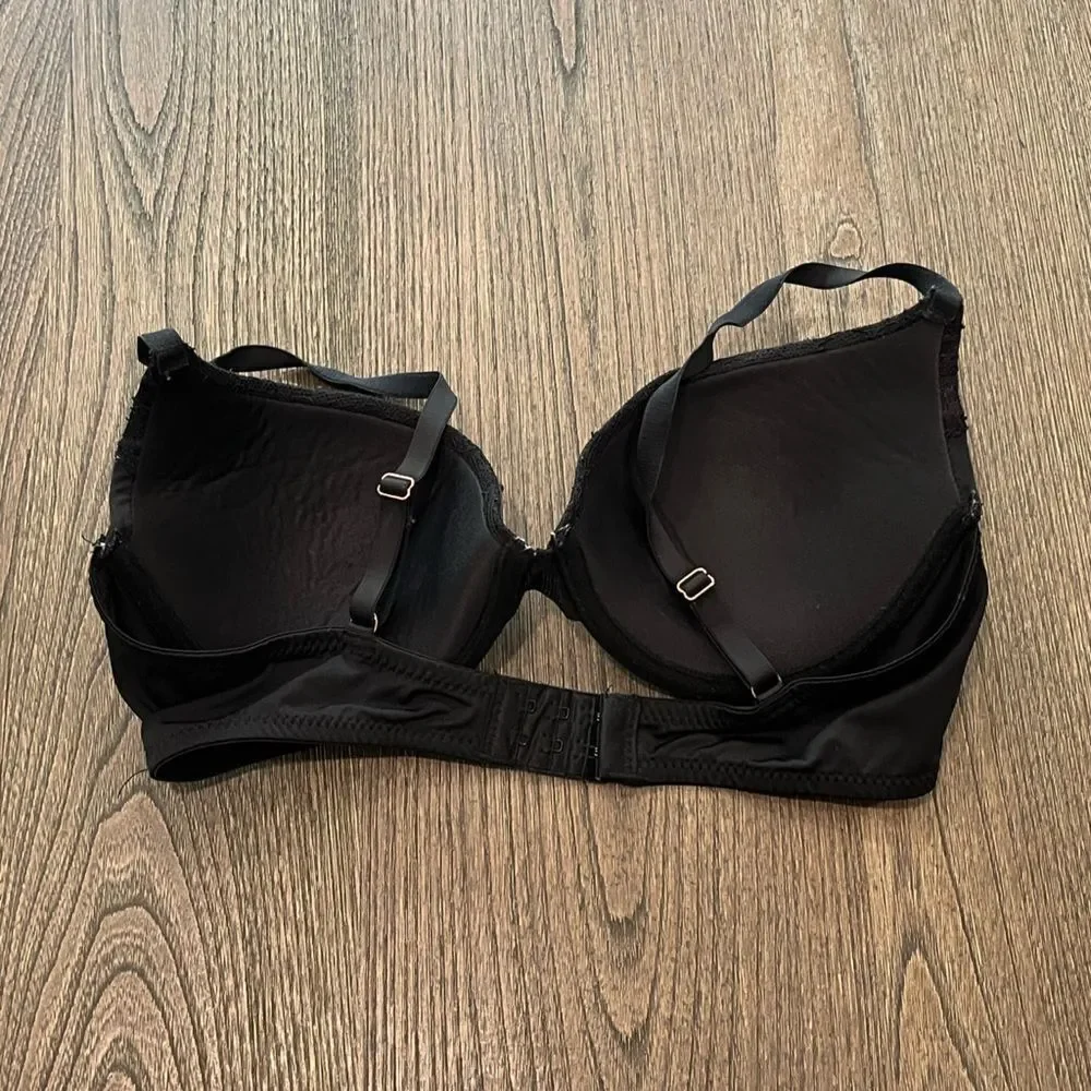 Jessica Simpson Black Lace Adjustable Padded T-Shirt Bra Size 34C